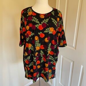 NWOT! LuLaRoe black multi colored tunic Sz S